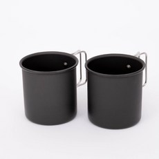 Taikerui 2P 세트 휴대용 캠핑 접이식 머그컵 스텐컵 커피컵 맥주컵, 블랙, 6pcs