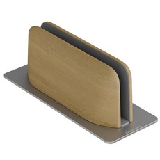 Ekeepment 우드클램쉘 노트북 태블릿 수직 세로 클램쉘 거치대 Slot1, Oak, 1개