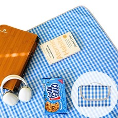 비욘드 목요일 방수 담요 비치 야외 매트 휴대용 접이식 컴팩트 i##e#s: 귀여운 ^^ 깅엄 라지 80x60in 엑스트라 80x80in 오버사이즈 XL 탄 엑스라지 :i#e#s, Blue, Large, 1개