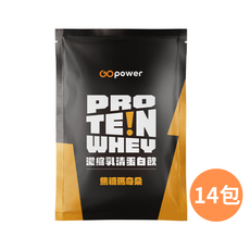GOpower 濃縮乳清蛋白飲 焦糖瑪奇朵 35克, 14個, 35g