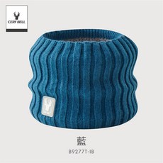 體溫魔術師 石墨烯瞬熱保暖圍脖 MIT雙層防風保暖，膠標設計時尚有型，冬季戶外活動必備, 藍, 1個