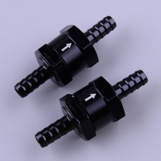 2개 10mm 3/8인치 단방향 인라인 역류 방지 디젤 연료 체크 밸브 알루미늄 합금 블랙