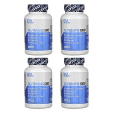 EVLUTIONNUTRITION 谷氨酰胺 1000 粒無麩質素食素食膠囊, 120顆, 4瓶