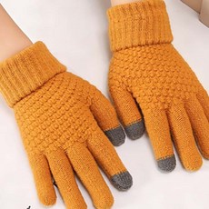 남녀 겨울 니트 안감 기모 터치 파인apple 손가락 스마트폰 장갑