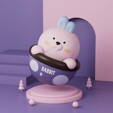 兒童早教不倒翁玩具 嬰幼兒趣味耐摔卡通造型, 1個, 兔子, 帶搖鈴