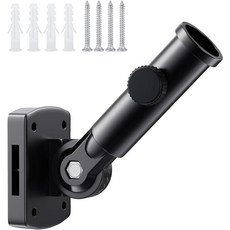 PHITRIC 조절 가능 플래그 폴 홀더 멀티 포지션 마운팅 브래킷 외부 주택용 헤비 듀티 하드웨어가 포함된 프리미엄 알루미늄 합금 강녹 방지 브래킷블랙, Aluminum