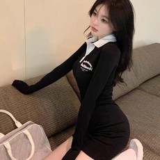 테니스 수입원피스 무대 카라 슬림핏 아이돌 여성 골프 운동복