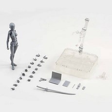 PVC 이동식 액션 피규어 모델 SHF 아티스트 아트 박스 없음 바디 건 짱 인형 264508, gray female