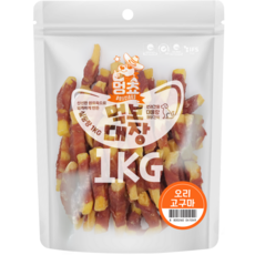 멍쵸 먹보대장 1킬로 대용량 강아지간식, 1kg, 1개, 오리고구마