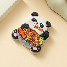 卡通熊貓冰箱貼創意恭喜發財立體麻將磁性貼品裝飾磁力貼陶瓷冰箱貼冰箱磁鐵可愛磁鐵吸鐵白板貼黑板貼居家裝飾, 美味的擼串