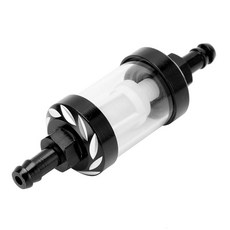 MLAHUIER 인라인 블랙 오토바이 연료 필터 2.8 x 9.2cm(1.1 x 3.65x2.54cm) 합금 강화 유리 세탁 가능 오토바이 및 비포 자전거와 호환