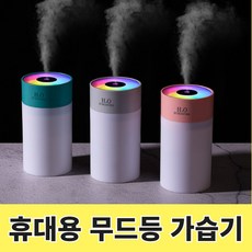 블루씨엘 무드등 안개분사 미니 가습기 탁상용 차량용, 연그린화이트