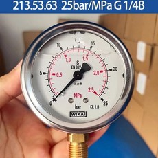 wika威卡壓力錶 德國進口軸嚮徑嚮液壓錶 耐震不銹鋼測壓錶 EN837-1 水壓錶 氣壓錶, 0-2.5MPA/0-25bar, 1個