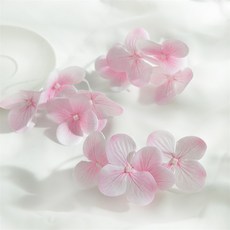 嗨購 J 手感仿真四葉草花頭膠片蝴蝶蘭假花髮簪配花頭繡球假花頭飾配, 淺粉色