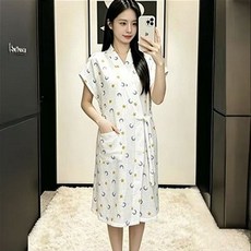 AQWA 女士夏季無袖浴袍 純棉輕薄透氣星月, 純棉 / 輕薄 / 透氣 星月