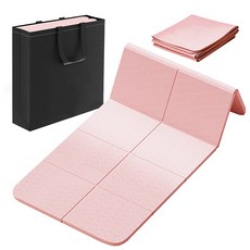 FONOW 요가매트 접이식 수납 고급 소재 소음방지+파우치, 핑크색, 1개