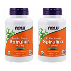 NOW Foods 螺旋藻錠 1000mg, 120錠, 2罐