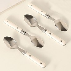 Ruby Coco白色甜點湯匙茶匙 4個 1組