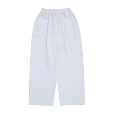 원턱 와이드 트레이닝바지 남녀공용 멜란지 화이트