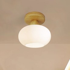 燭光燈飾 日式原木栗子吸頂燈 簡約實木木紋 E27燈具 適用樓梯走道玄關, 木紋