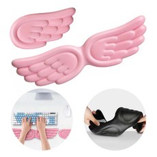 루이 말랑말랑 천사날개 키보드 마우스 손목 받침대 손목 보호 받침대 사무실/게이밍/사무소, 핑크, 1개