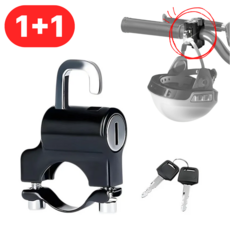 로니베이 오토바이 헬멧 도난방지 잠금장치 헬멧락 핸들 잠금걸이, 2개, 리얼블랙