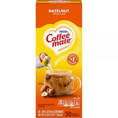 Nestle Coffee-Mate 헤이즐넛 크리머 10.6g(0.37온스) 박스 50개, Nestle Coffee-Mate 헤이즐넛 크리머 10
