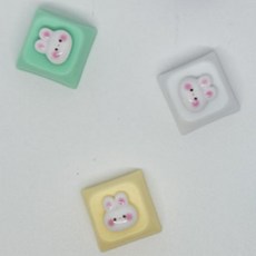 좋은 토끼 페이스 레빗 러블리 귀여운 비비드 컬러 귀여운 키캡 딸깍이 키보드 LED 키링 클릭커