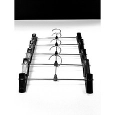 실리콘 집게옷걸이 플라스틱 바지걸이(사반나바지걸이) 10개, 블랙, 길이 24cm