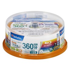 Verbatim 바베이텀 1회 녹화용 블루레이 디스크 BD-R DL 50GB 20장 화이트 프린터 불 단면 2층 1-4배속 VBR260YP20SV1, 상세페이지 참조, 상세페이지 참조