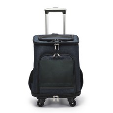 多功能寵物外出包，拉桿箱/推車二合一，透氣舒適，可拆洗，大空間寵物推車/寵物拉桿包/貓咪外出籠, 藍色（適合狗狗7kg內，貓10kg內）, 1個