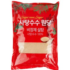 달곰 사탕수수 비정제 원당 설탕, 3kg, 1개
