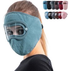 분리 가능한 따뜻한 플리스 방풍 HD 고글이 장착된 겨울 마스크 통기성 메쉬 보온