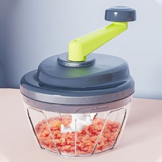 多功能手動碎菜器, 1個, N灰色500ml（3刀片）