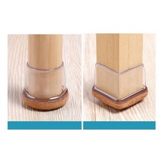 무소음 투명의자다리커버 4p 의자커버 의자다리캡 의자발, 사각(소)