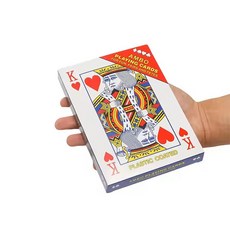 AMBO 撲克牌，塑膠塗層, 白色,紅色, 1個