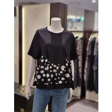 트리아나 트리아나 소고 배색 라운드 블라우스AL2BA34 (P003665055)