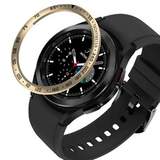 LuA lovel Galaxy Watch5/Watch4/Watch4 Classic 相容金屬錶圈保護殼 造型錶圈環, E金色