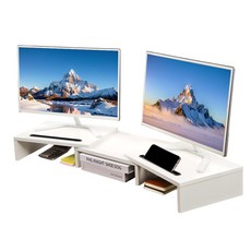 베이직 모듈러 모니터 받침대 듀얼 모니터 지원, 흰색