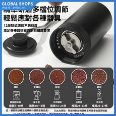 Mongdio手搖磨豆機咖啡豆研磨器家用手磨咖啡機CNC七星磨芯磨粉器, 1個, CNC鋼芯磨豆機 I 深空灰【升級,磨豆機 I 金屬機身