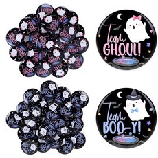 Whaline 할로윈 유령 성별 공개 버튼 핀 팀 소녀 보이 배지 베이비 샤워 파티 선물 게임 용품 50개 4.5cm(1.8인치) 129301