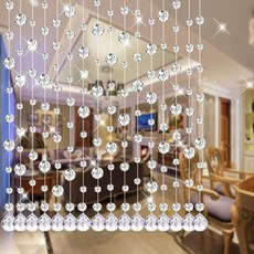 구슬발 아이방커튼 주방 크리스탈 줄커튼 비즈 가림막, 1개, C. 투명 색상 32 다이아몬드 컷