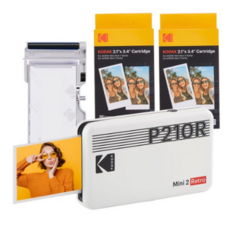 코닥 미니 2 레트로 포토프린터 휴대용 + 카트리지 68매 번들, P210R, White