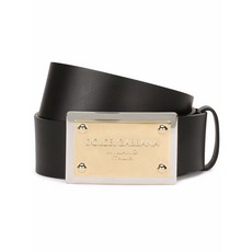 돌체앤가바나 로고 버클 가죽 벨트