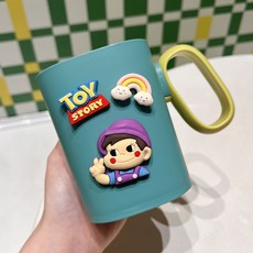 兒童可愛刷牙杯洗漱女孩寶寶家用漱口杯男孩牙缸口杯牙刷套裝杯子doly, 藍色-不二男孩組, 1個