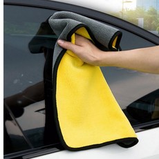 차량용 고밀도 세차타올 수건 청소타올 물기제거 수건 세차걸레 2종 세트, 옐로우, 1개, 옐로우_30X30