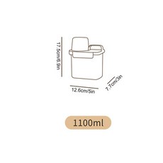 大容量洗衣粉收納盒 - 用於粉末、液體和織物柔軟劑的可再填充容器, 1個, 1100ml