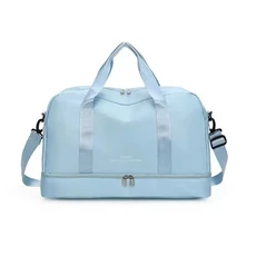 체육관 피트니스 가방 여행 건식 습식 분리 대용량 수영 요가 스포츠 더플 백, 1개, 3. Light Blue