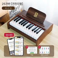 연습용 피아노 미니 입문용 초보 연습 소형 교육용 입문, A. 25건반 호두색 피아노+교재 영상 배터리