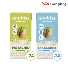 [광동직영] 썬키스트 피스타치오 190ml 오리지널 24팩 + 언스위트 24팩, 48개